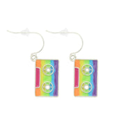 Rainbow Cassette Tape Earrings