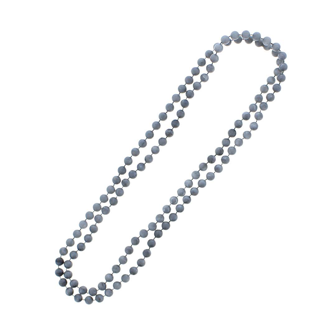 Marble Effect Long Plastic Beaded Necklace