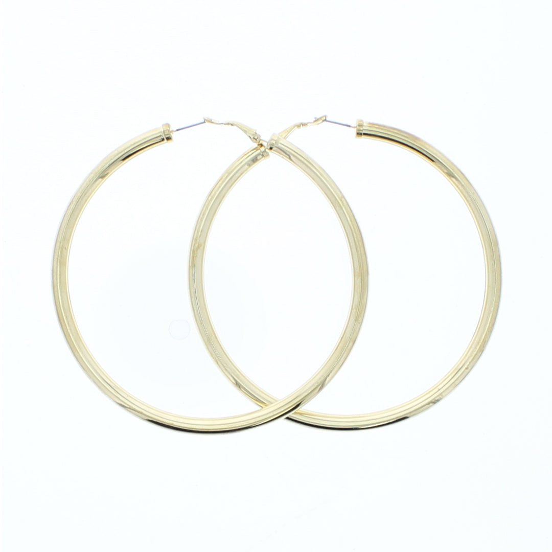 Pair of Metal Large Round Hoop Earrings