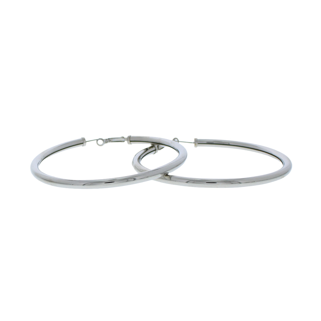 Pair of Metal Large Round Hoop Earrings
