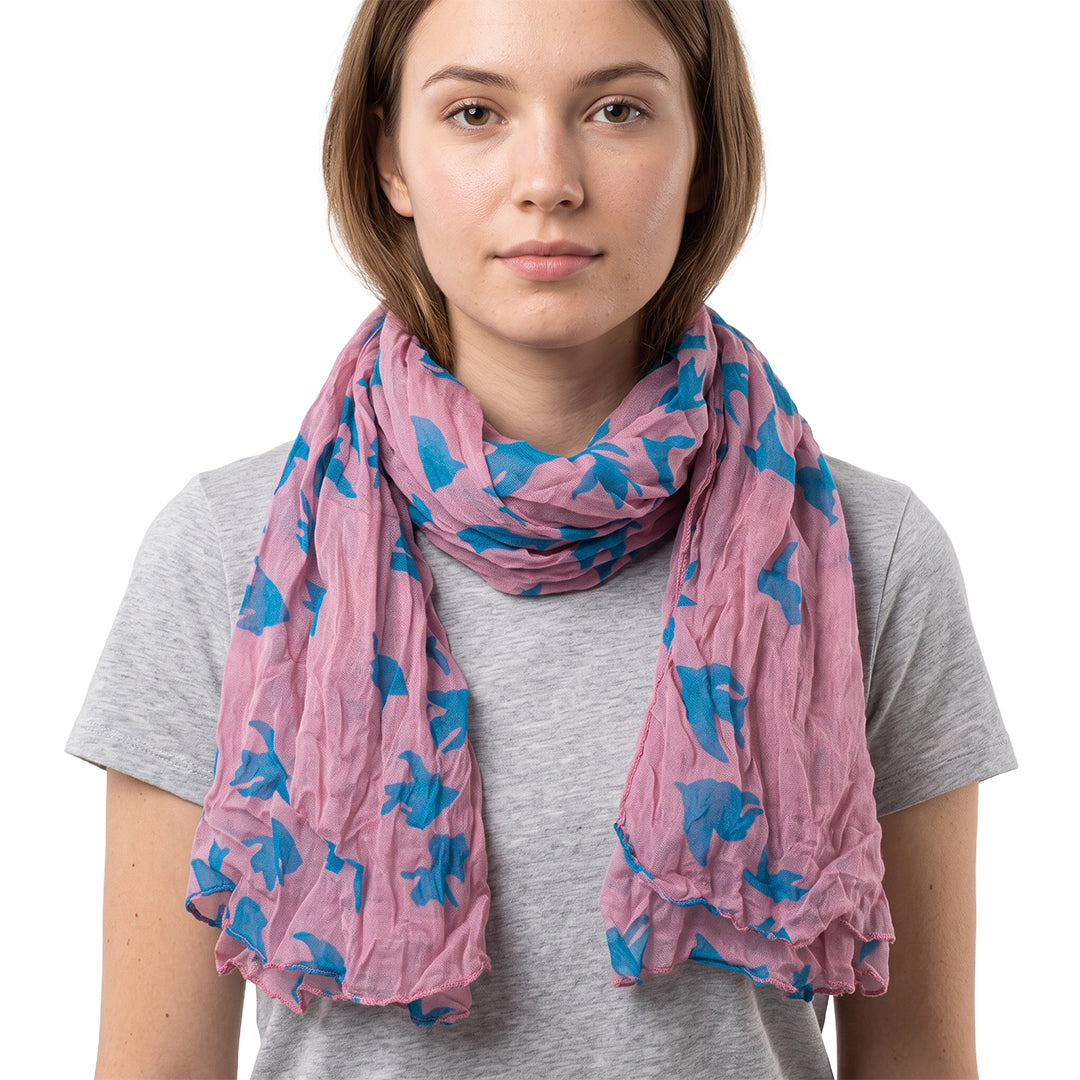 Dove Print Long Scarf