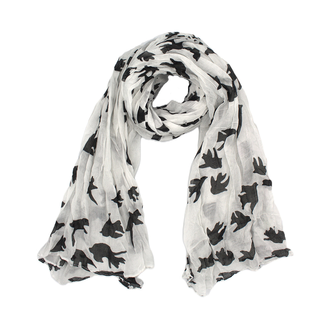 Dove Print Long Scarf