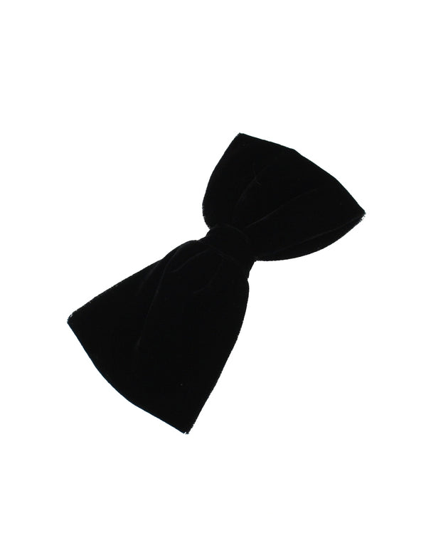 Large Black Velvet Bow On Barrette