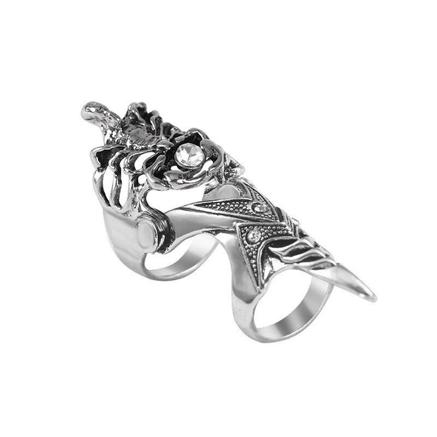Skeleton Diamante Knuckle Ring