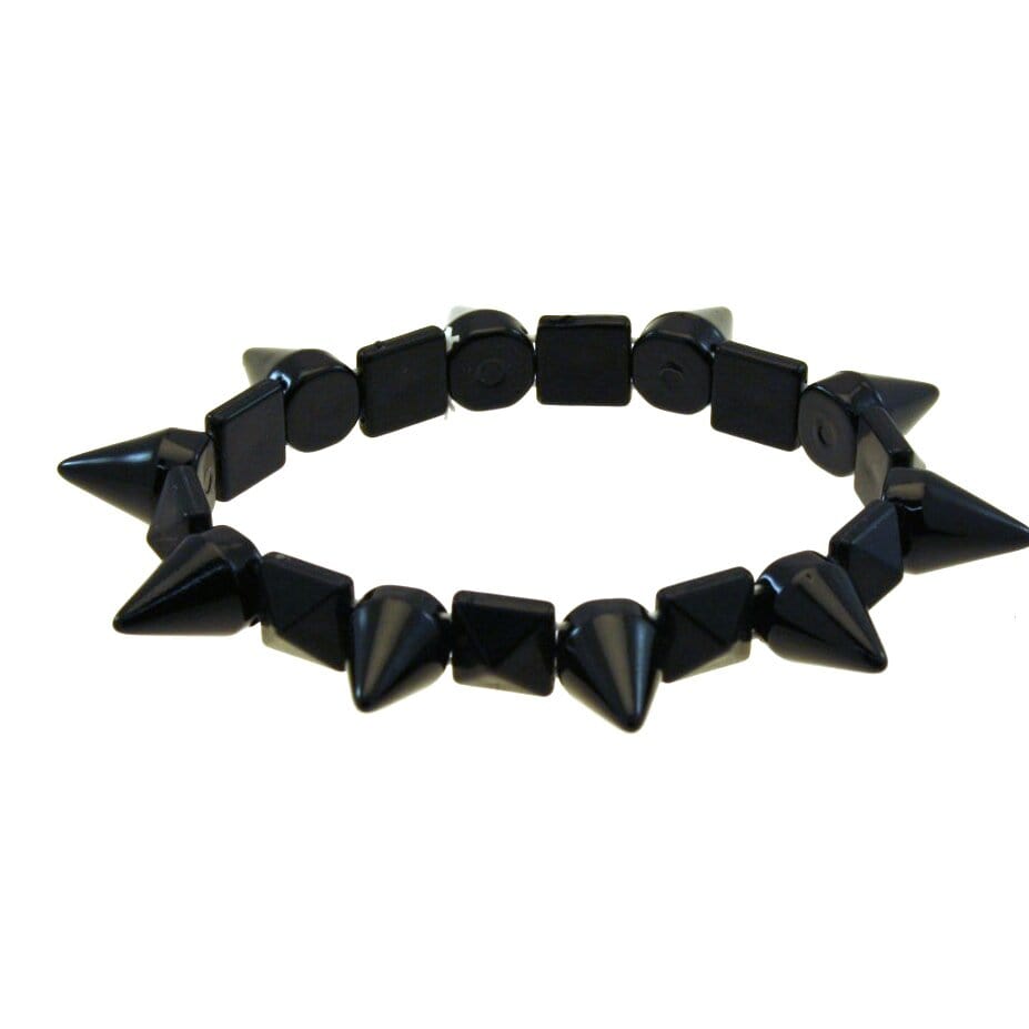 Black Plastic Spike Bracelet