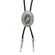 Vintage Horse Pendant PU Leather Cord Western Bolo Tie