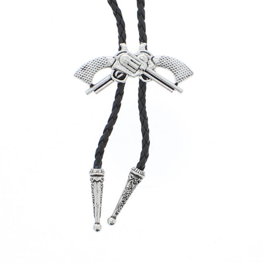 Vintage Guns PU Leather Cord Western Bolo Tie