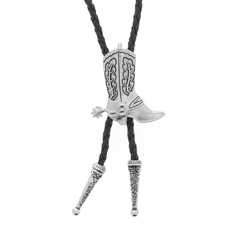 Vintage Cowboy Boot with Spur Western Bolo Tie