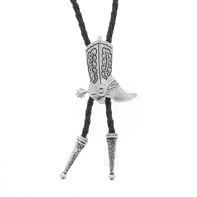 Vintage Cowboy Boot with Spur Western Bolo Tie