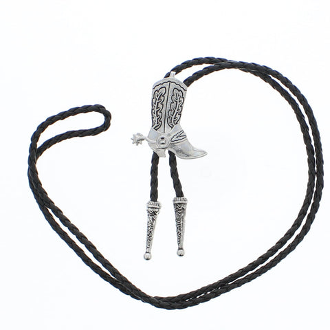 Vintage Cowboy Boot with Spur Western Bolo Tie