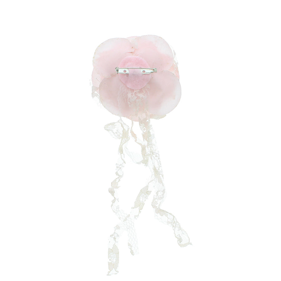Roses with Lace on Brooch Pin