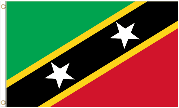5 x 3 Feet St. Kitts and Nevis Flag with Brass Eyelets