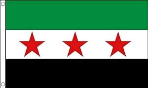 5 x 3 Feet Syria Rebel Flag with Brass Eyelets