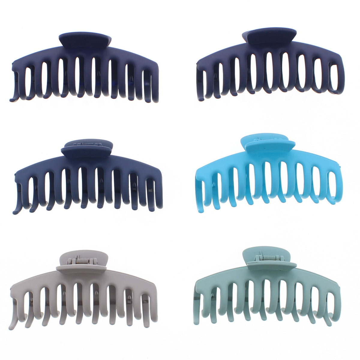 11cm Blue Shades Matte Finish Barrel Hair Claw Clips