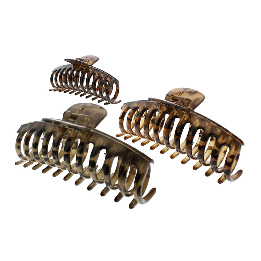 13cm Assorted Leopard Print Long Barrel Hair Claw Clips