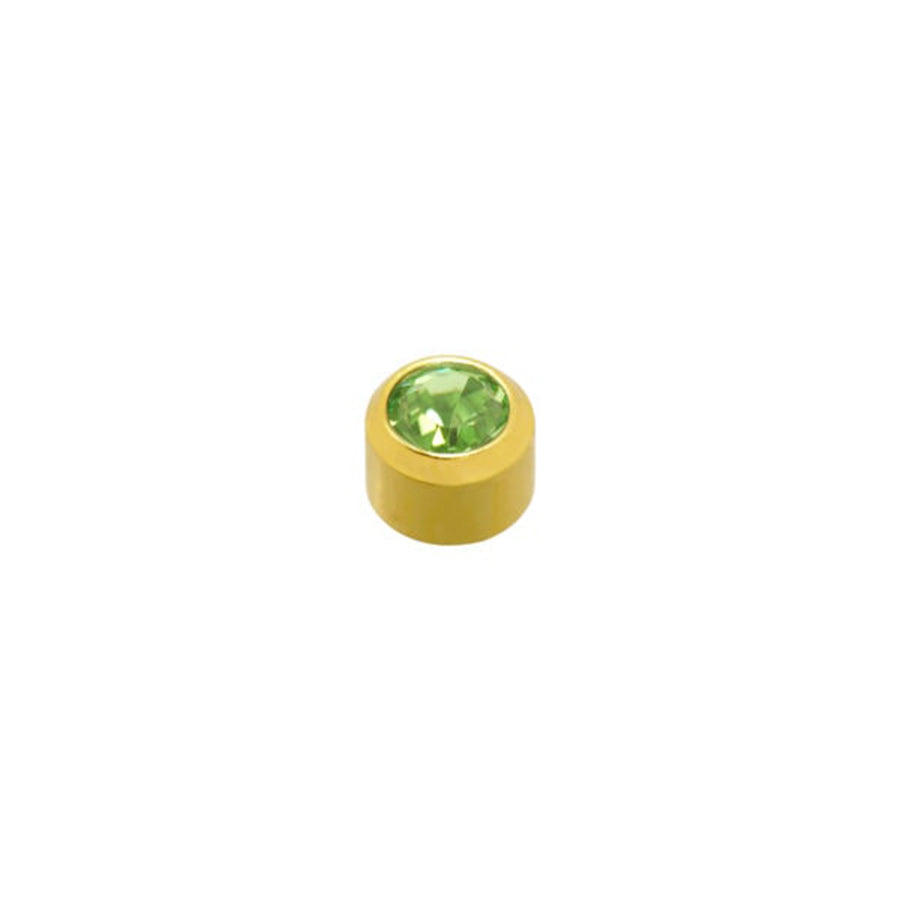 Peridot Stone Gold Plated Caflon Ear Studs