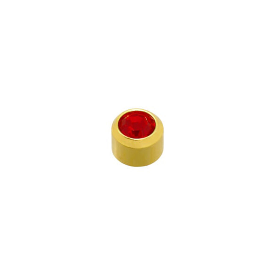 4mm Ruby Stone Gold Plated Caflon Ear Studs