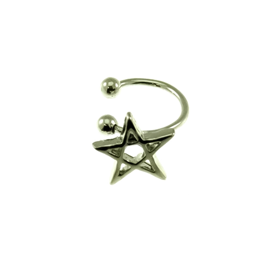 Silver Pentacle Ear Cuff