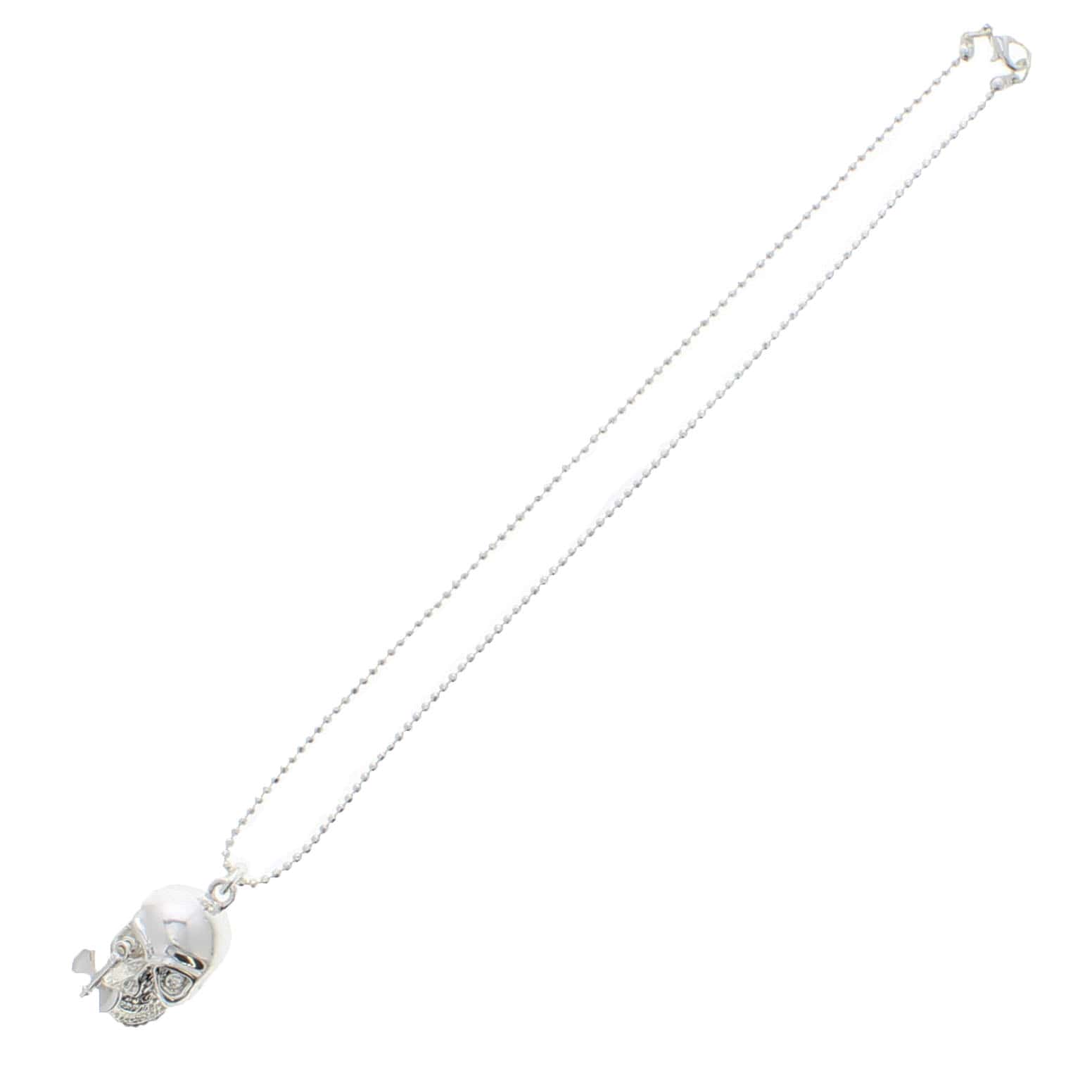 Silver Pirate Skull Chain Necklace