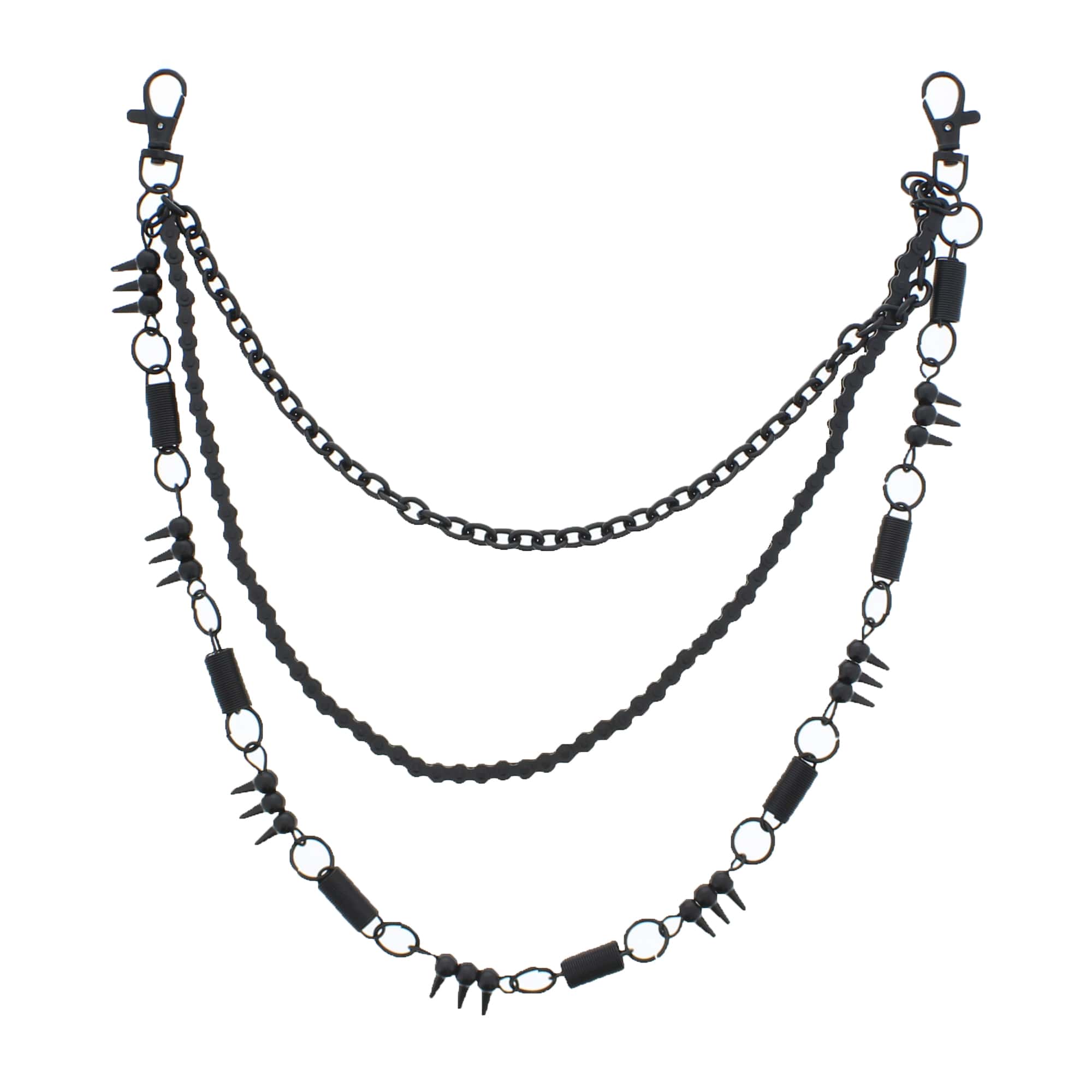 Black Triple Hip Chain with Bicycle Chain
