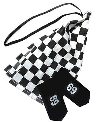 Police Epaulettes & Black & White Check Scarf with Elastic Fitting
