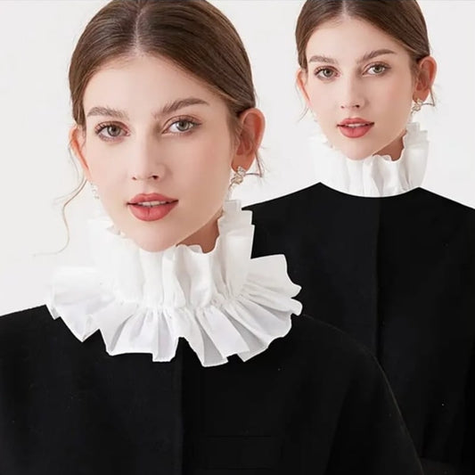 White Victorian Neck Ruffle Collar
