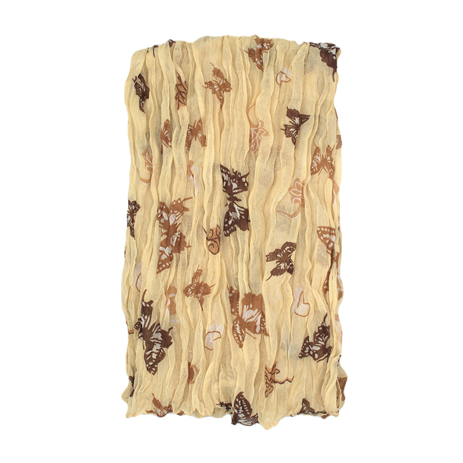 Butterfly Print Soft Crinkle Scarves