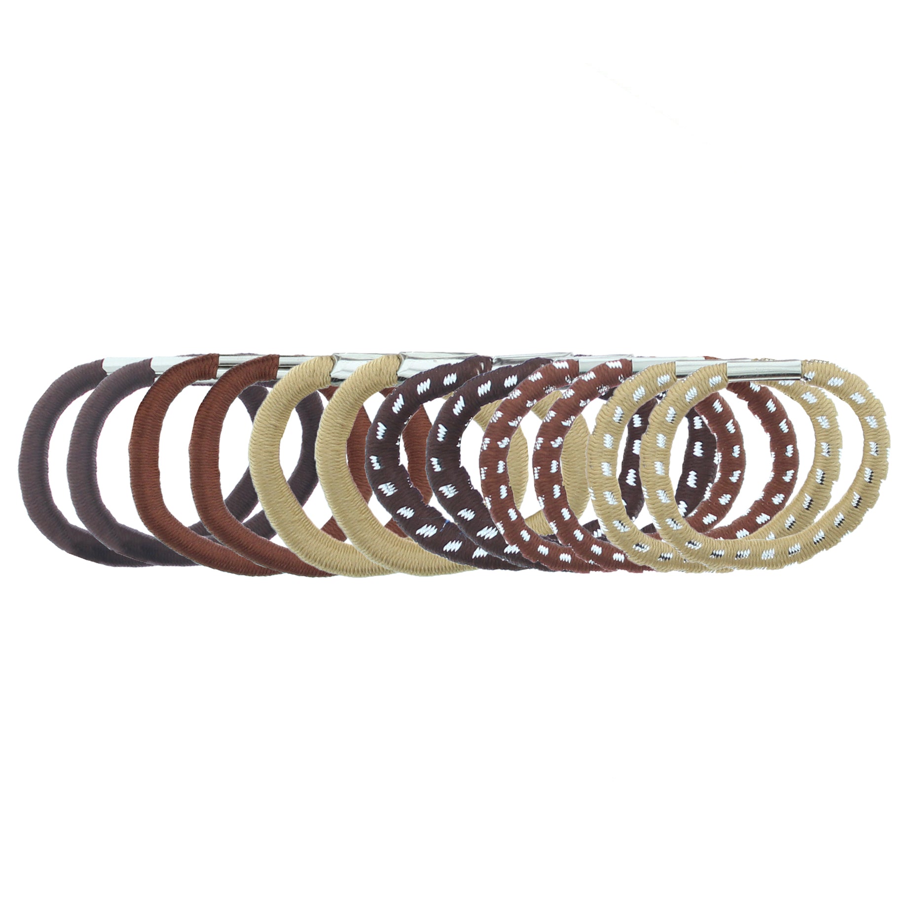 Card of 12 Shaded & Patterned Elastics