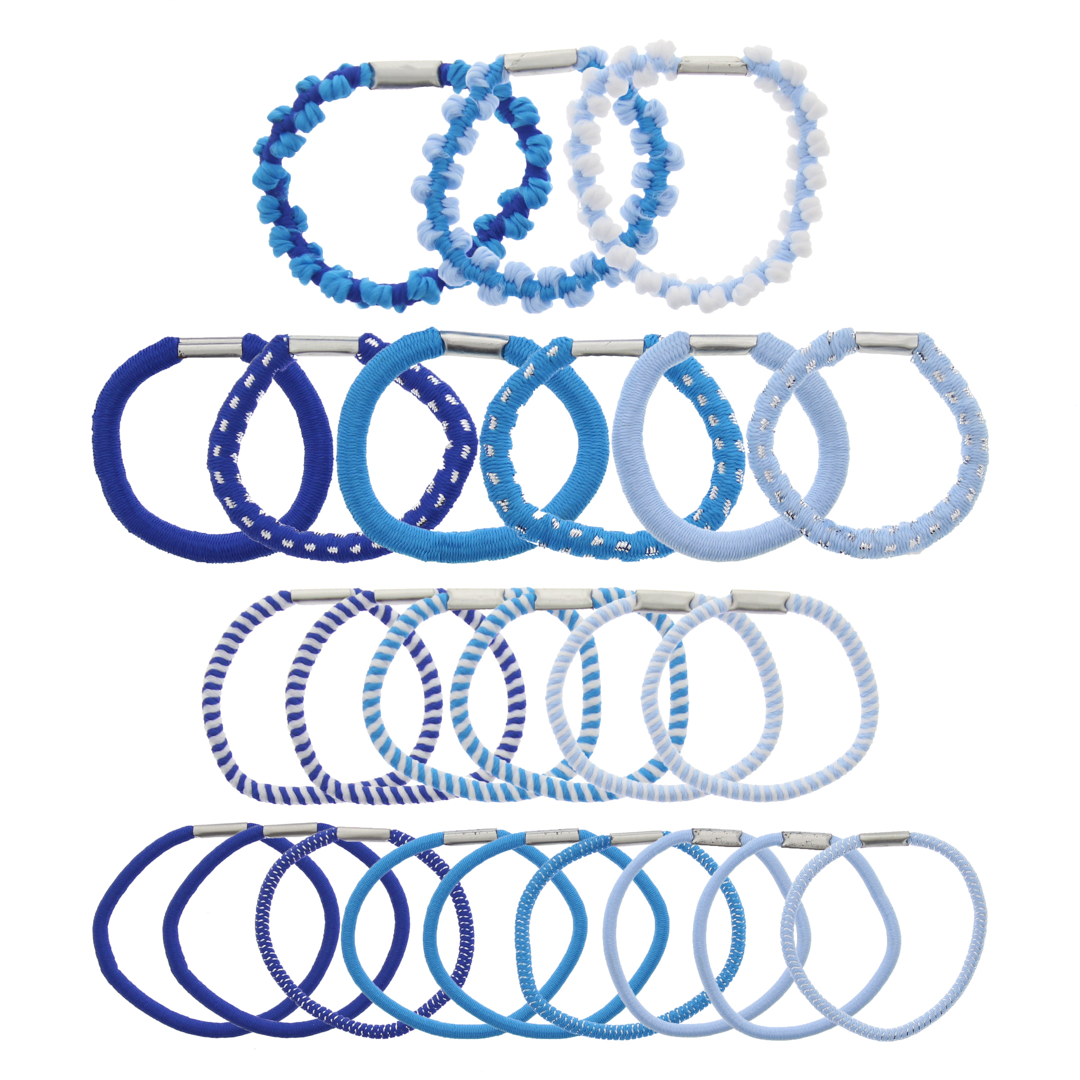 Hair Elastics Black / White mix 24pcs / Card