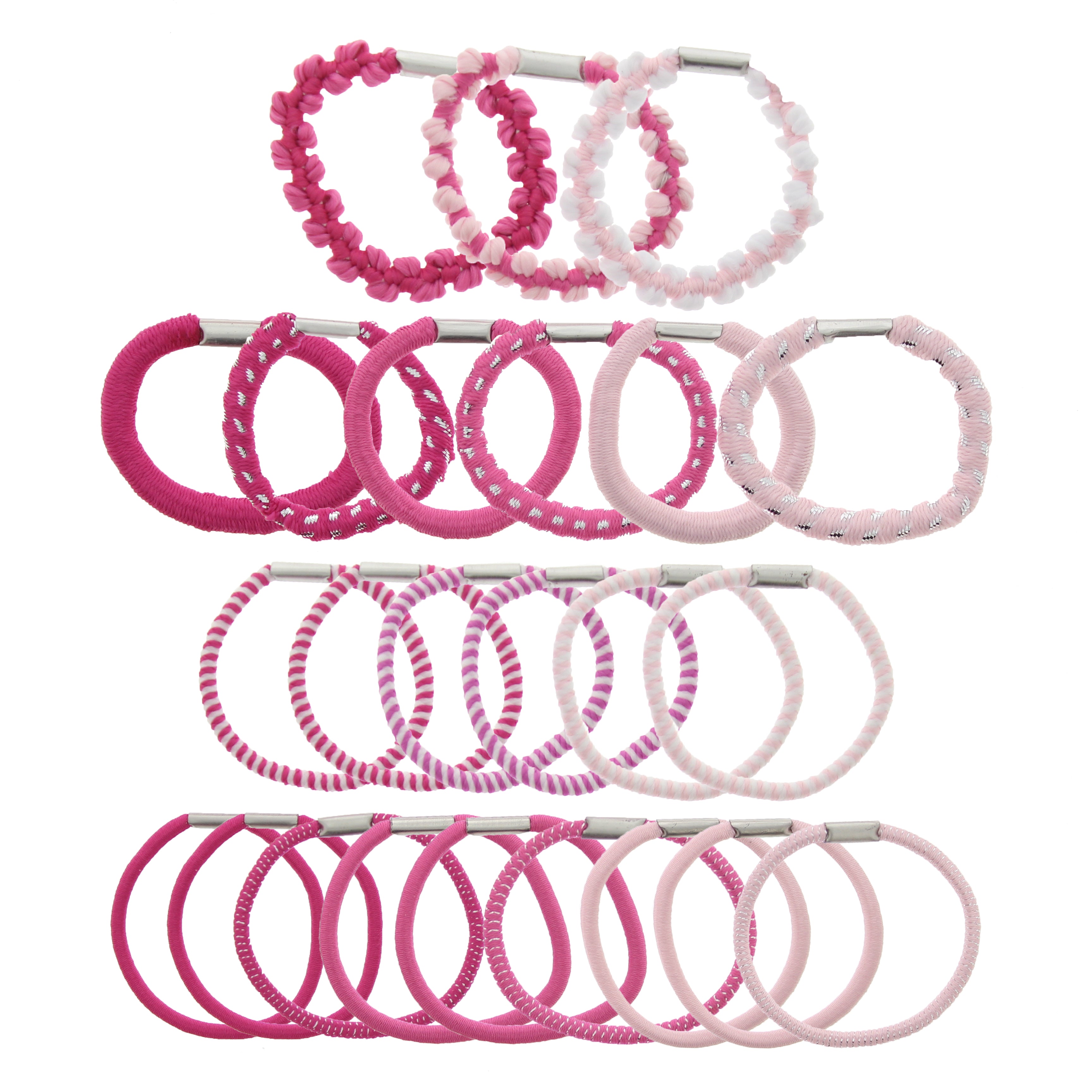 Hair Elastics Black / White mix 24pcs / Card