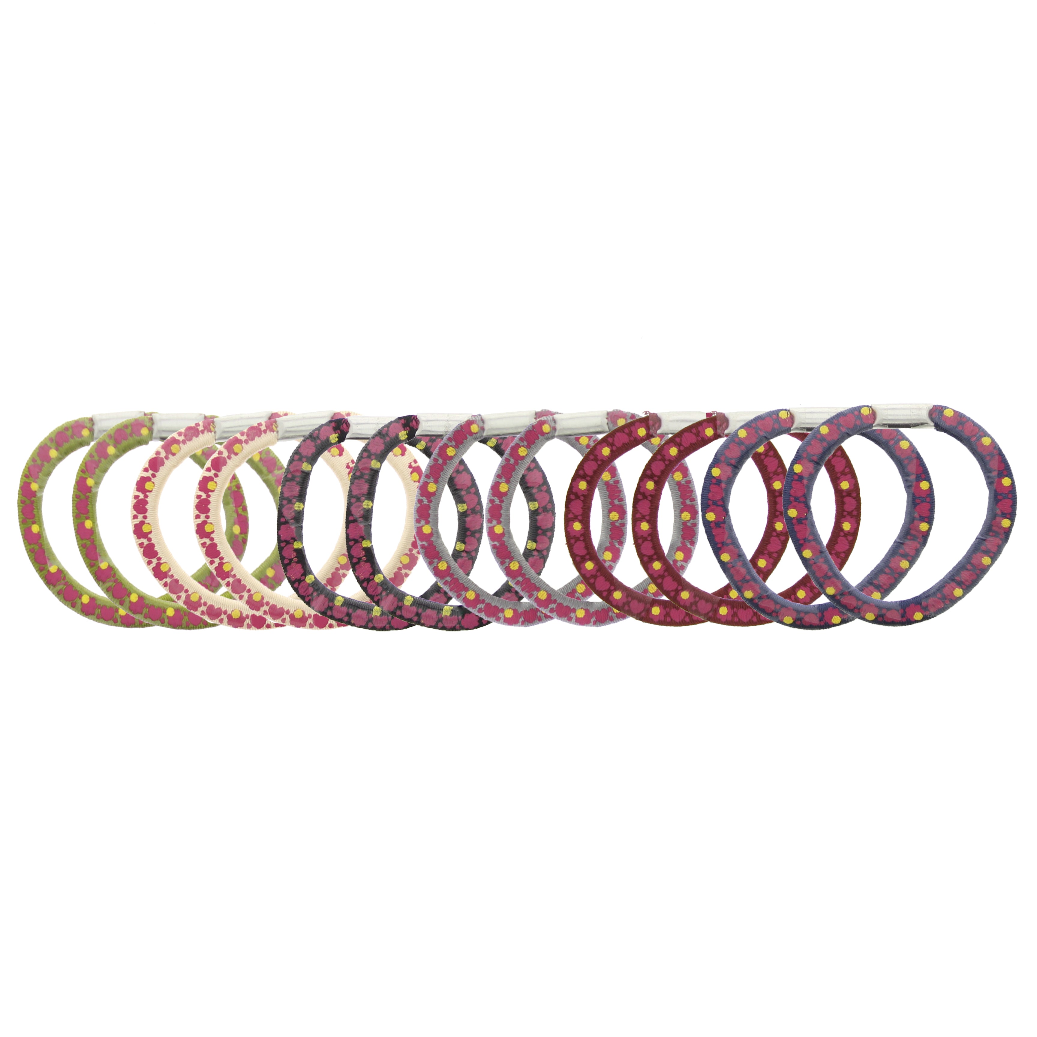 Flat Hair Elastics with Heart and 12pcs / Card