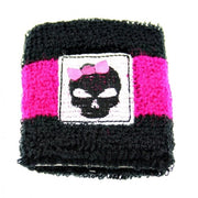 Bowed Skull on Towelling Sweatbands