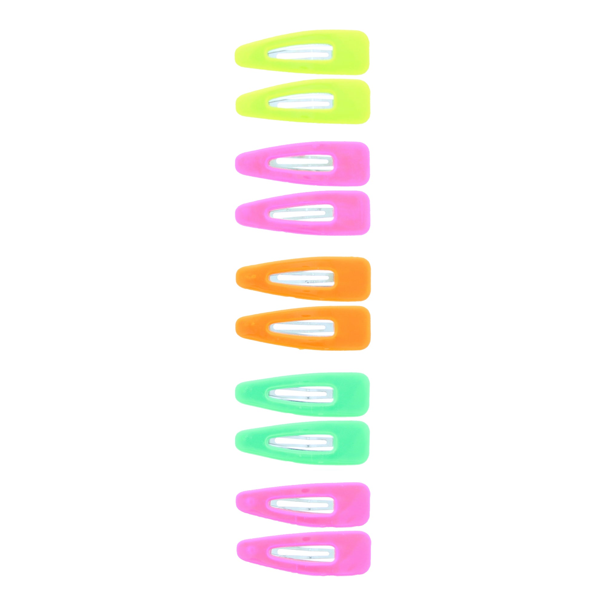 10 on a Card 6cm Neon Epoxy Hair Snapclips