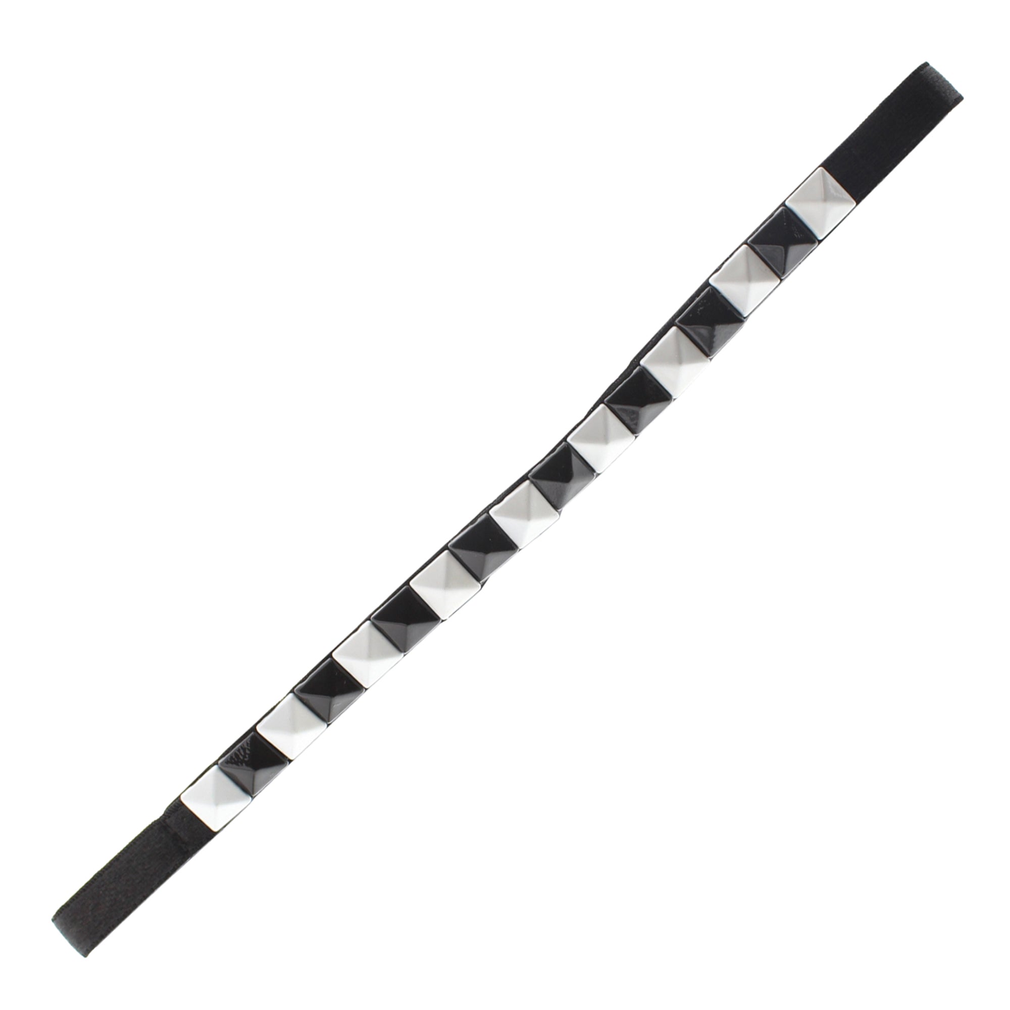 Black & White Pyramid Metal Free Head Elastic