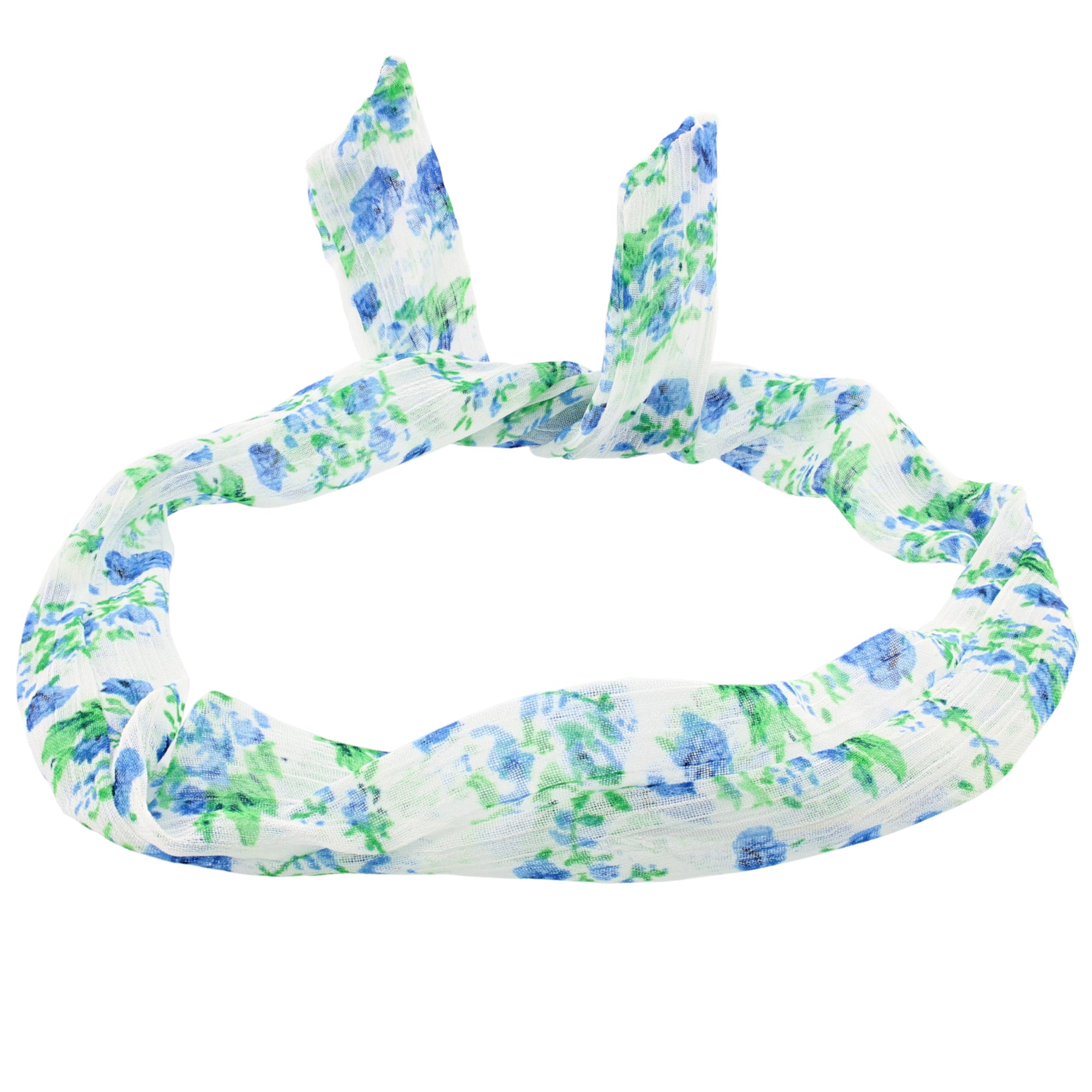Floral Print Chiffon Wire Headband