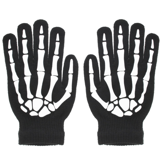 Glow In The Dark Short Full Length Skeleton Gloves