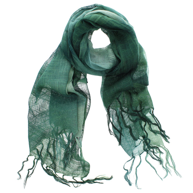 Two Tone Colour Lightweight Scarf with Tassels