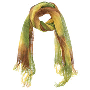 Multicolour Cotton Long Lightweight Scarf with Tassels