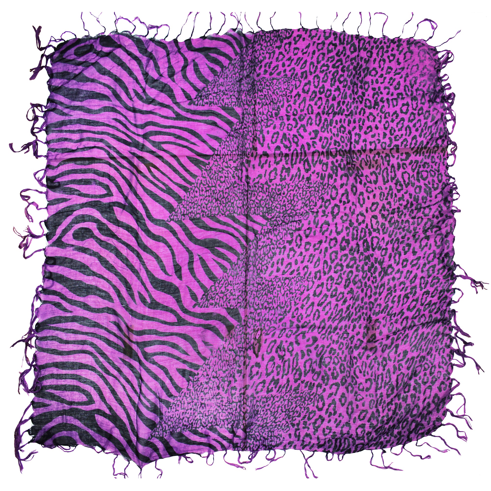 Zebra & Leopard Square Print Scarves