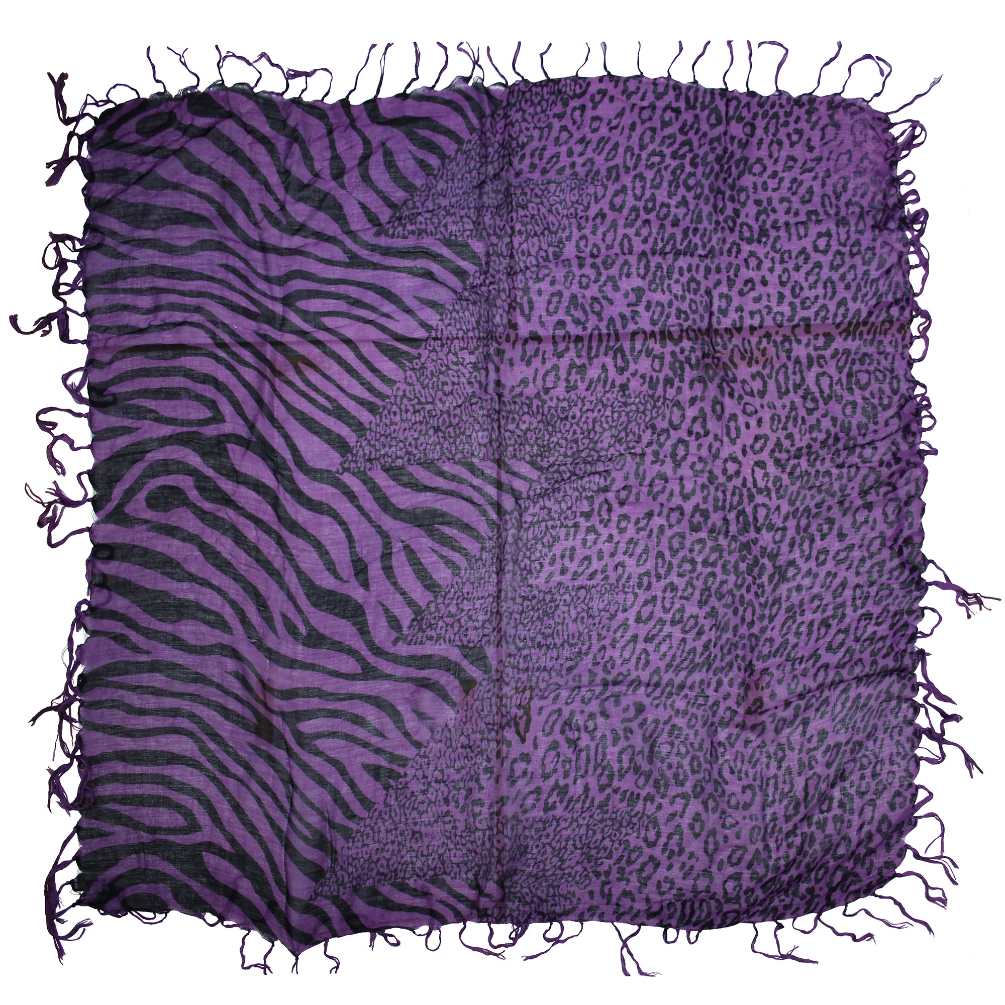Zebra & Leopard Square Print Scarves