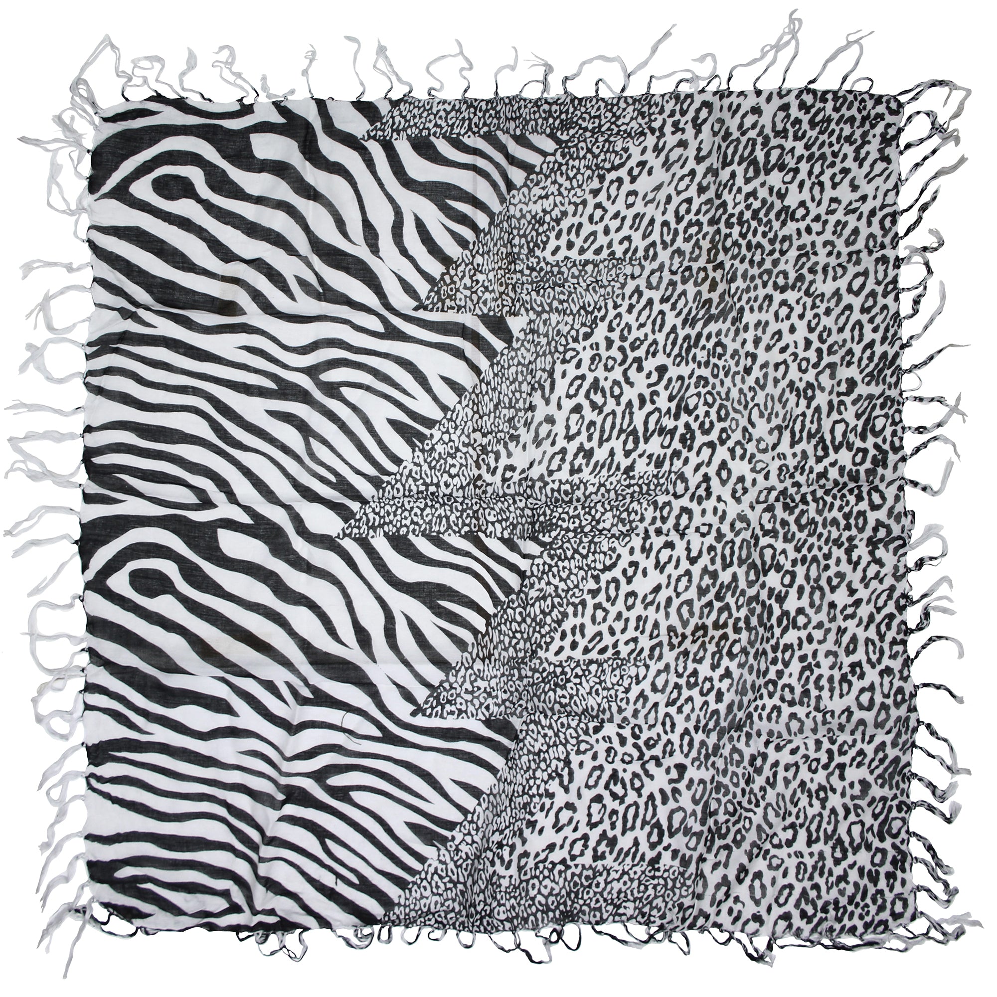 Zebra & Leopard Square Print Scarves