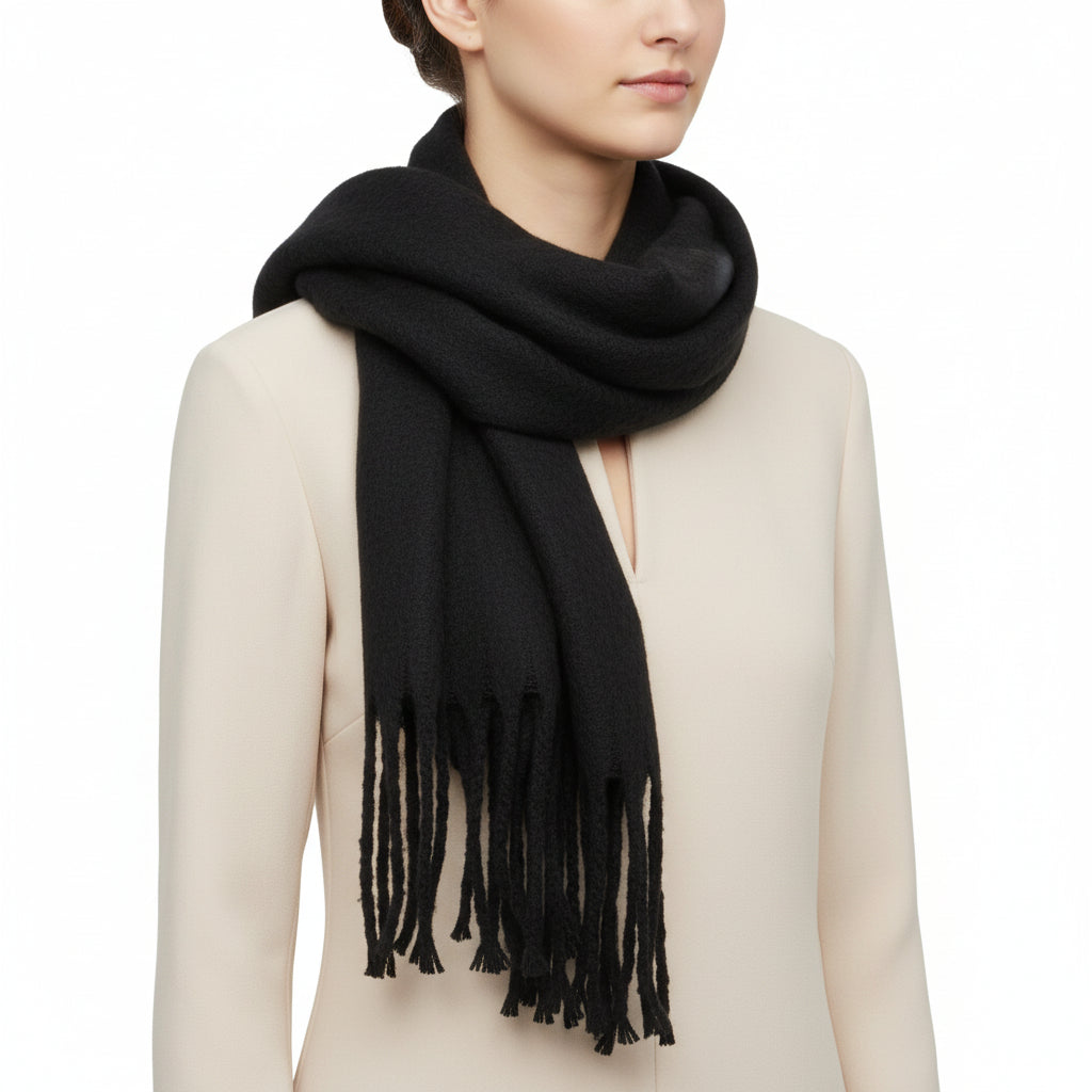 Plain Fluffy Thick Winter Scarf