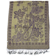 Reversible Paisley & Floral Print with Inverted Colours Pashmina with Tassels