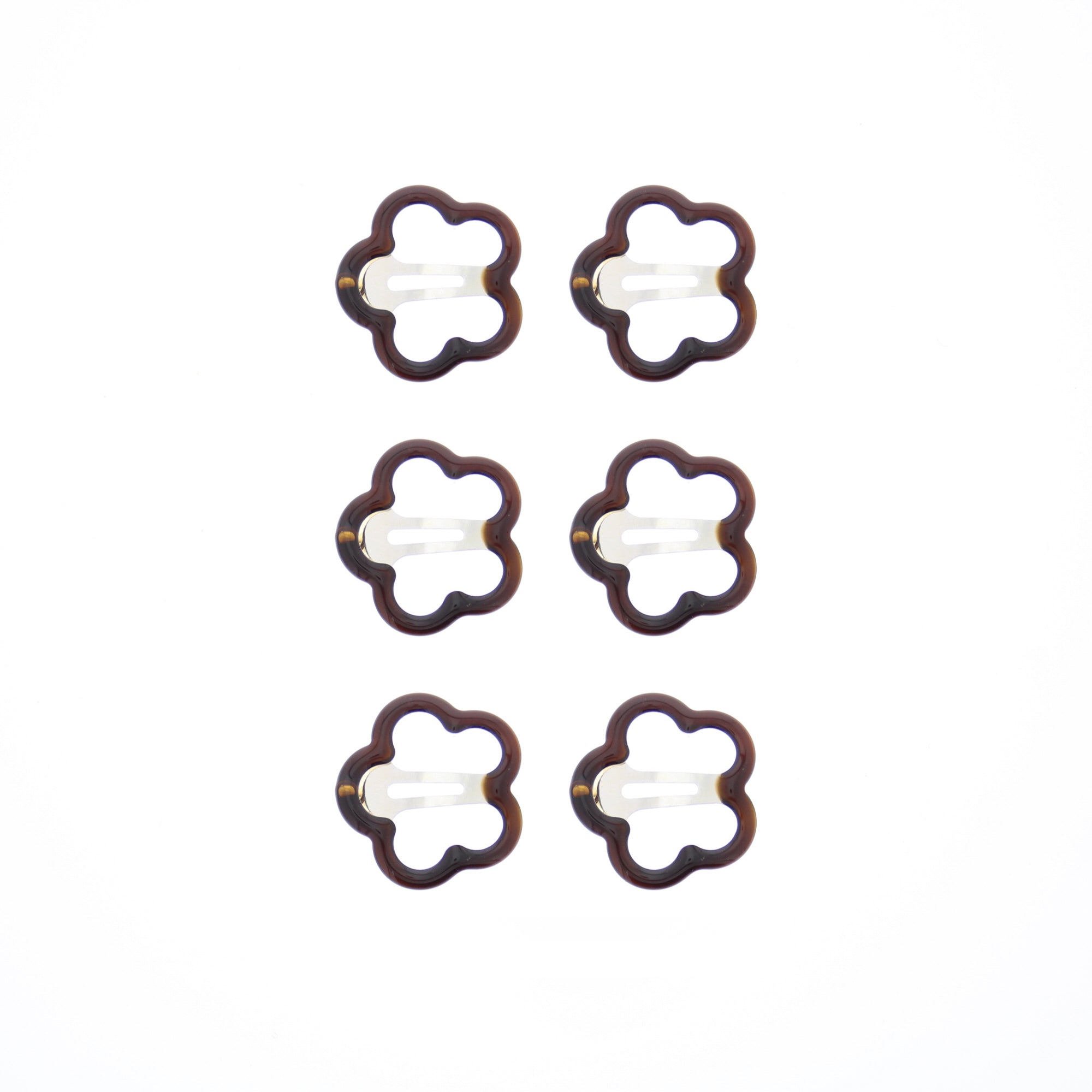 6 on a Card 3cm Flower Hair Snapclips