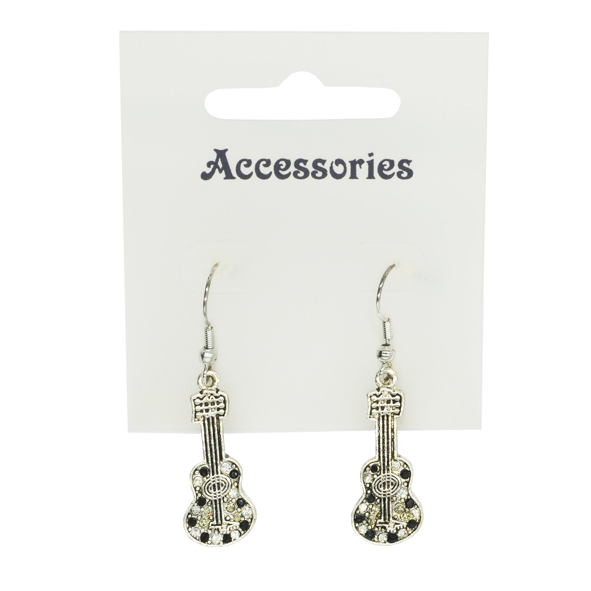Guitar Earrings with Diamante Stones