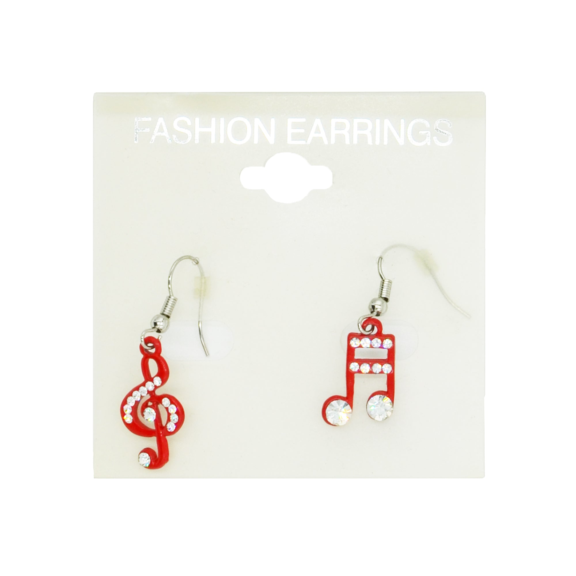 Red Treble Clef & Red Musical Note Earrings