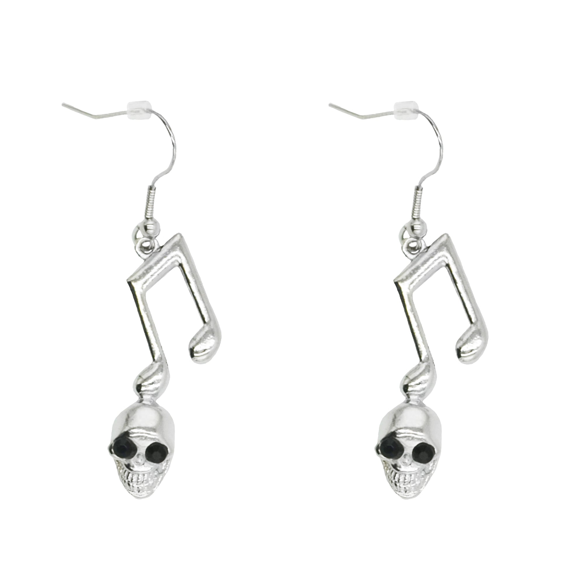Eyed Skulled Musical Note Earrings
