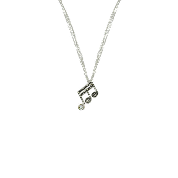 Musical Note Necklace with Diamante Stones