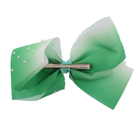 Very Large Shaded Jojo Style Ribbon Bows with Clear Stones (23 x 18cm)