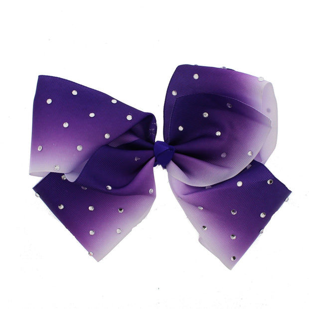Very Large Shaded Jojo Style Ribbon Bows with Clear Stones (23 x 18cm)